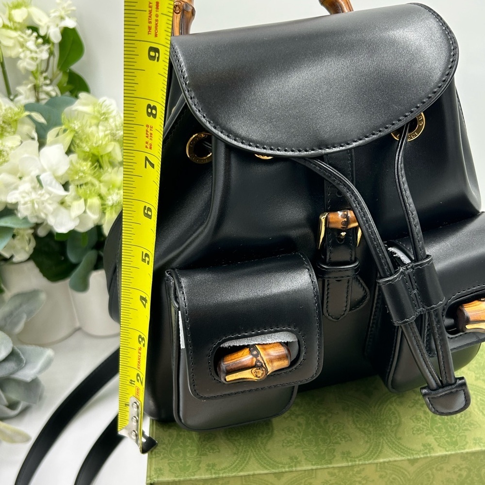 Gucci leather bamboo backpack made in Italy NWT - Picture 14 of 15